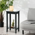 thumbnail image 4 of Gymax 2PCS 2-Tier Nightstand End Side Table Coffee Table Wooden Legs Bedroom Black, 4 of 10