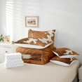 thumbnail image 6 of Manfei Cattle Hide 7 Pieces Bedding Comforter Set,Rustic Farm Animal Full Bedding Set,Brown Beige Fitted Sheet Flat Sheet For Teens,Super Cozy Room Decor, 6 of 8