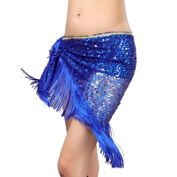 Ediodpoh Carnival Sequin Skirt for Women Sparkly Lace up Waist Adjustable Mini Party Sequin Dance Waist Accessory Skirt Skirts for Women Blue One Size