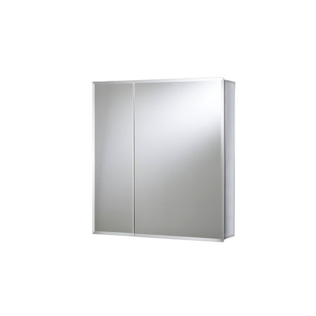 Croydex Cabinets 24 in. x 24 in. Recessed or Surface Mount Bi-View Beveled Mirrored Medicine Cabinet in Aluminum Aluminium WC102069YW