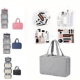 thumbnail image 2 of Hanging Toiletry Bag for Travel, 4-Fold Mesh Cosmetic Makeup Organizer with Hook, Portable Grooming Kit Bag for Suitcase and Bathroom Storage,Black, 2 of 6