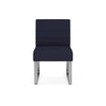 thumbnail image 2 of Waterfall Reception Sled Base Armless Guest Chair / Silver Steel / Navy Blue, 2 of 5