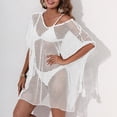 thumbnail image 6 of Sngxgn Beach Swimsuit Cover up Women Crochet Bikini Coverups Summer Pool Swimwear Dress(White,One Size), 6 of 8