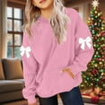 thumbnail image 5 of breaise Bow Hoodie for Girls Casual Oversized Long Sleeve Drop Shoulder Fleece Hooded Pullover Sweatshirt, 5 of 5