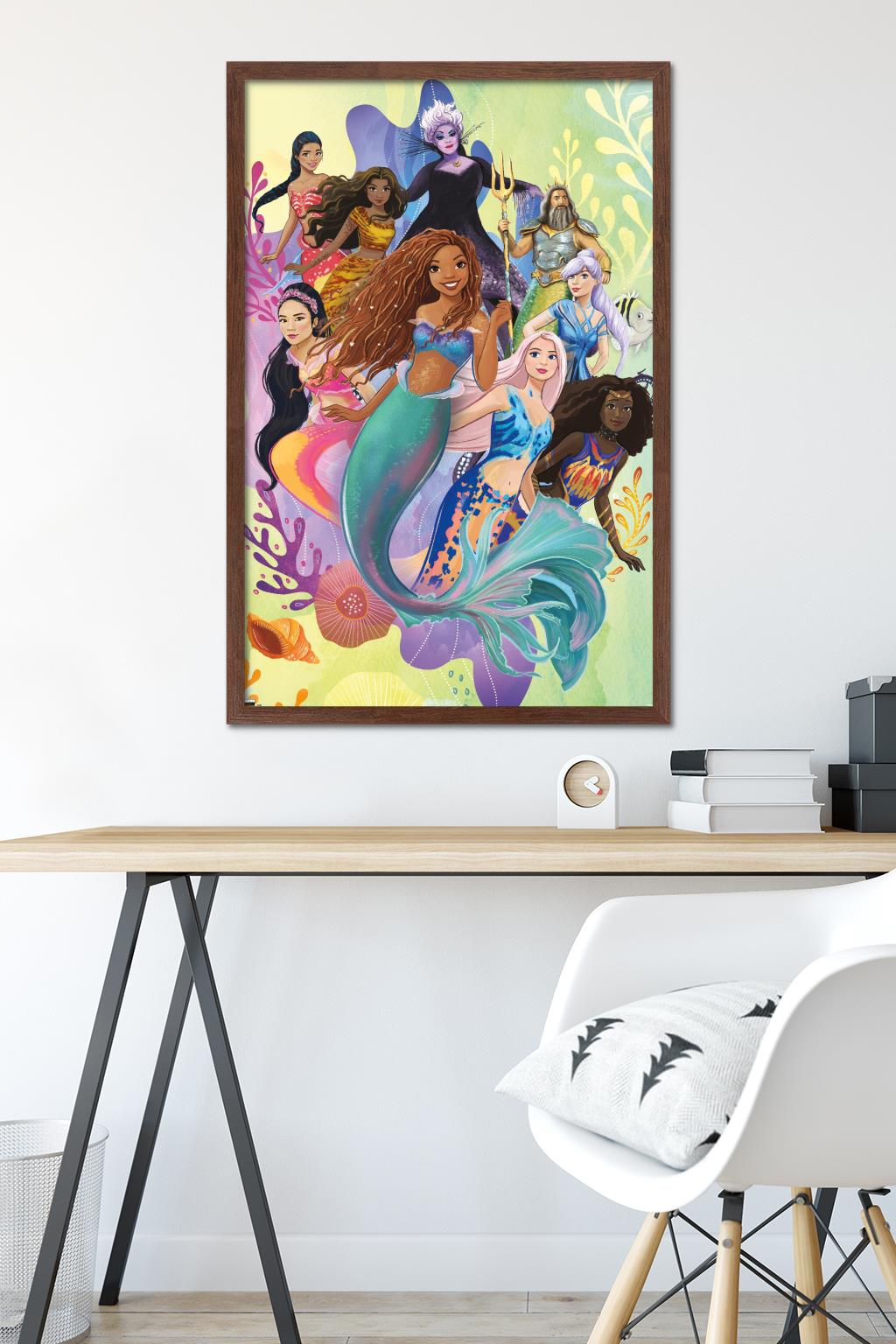 Disney Little Mermaid - Group Wall Poster, 22.375" x 34" Framed