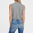 thumbnail image 5 of DORKASM Linen Shirts for Women V Neck Button Down Casual T-Shirts Sleeveless Loose Fit Trendy 2026 Tshirt Solid Color Beach Vocation Tank Tops Dark Gray XL, 5 of 6