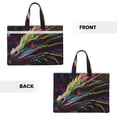 thumbnail image 2 of Cauagu Colorful Dragon Head Profile Pattern Canvas Tote File Bag, Zipper Tote Bag Business Briefcase Document Bag with Handle A4 File Organizer Laptop Bag for Travel and Work, 2 of 8