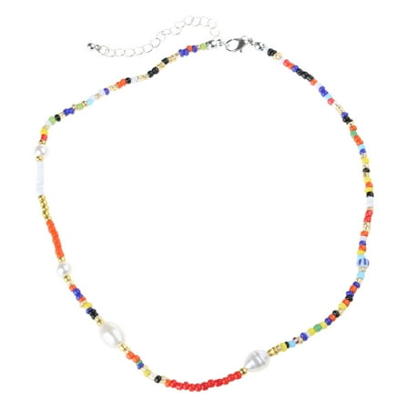 AOOOWER Colorful Bead Necklace Fashion Statement Jewelry Multifuntional Bead Necklaces