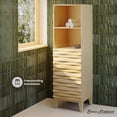 thumbnail image 2 of Cascade 17 x 17 x 60 Freestanding Linen Cabinet in Natural Oak, 2 of 10