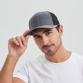 thumbnail image 5 of TOPTIE 6 Panel Trucker Cap Adjustable Snapback Cap, Structured Mid Profile-Heather Light Grey White, 5 of 6