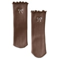 thumbnail image 2 of Jamicy Women's Ruffle Socks Solid Color Lettuce Edge Comfort Breathable One Size Ankle Casual Fashion Dress Floor Socks, 2 of 2