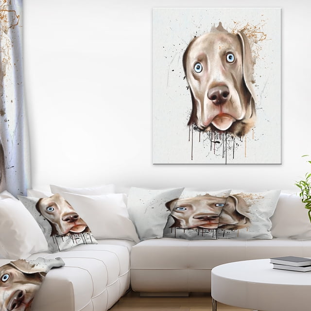 Cute Dog Portrait Watercolor - Oversized Animal Wall Art
