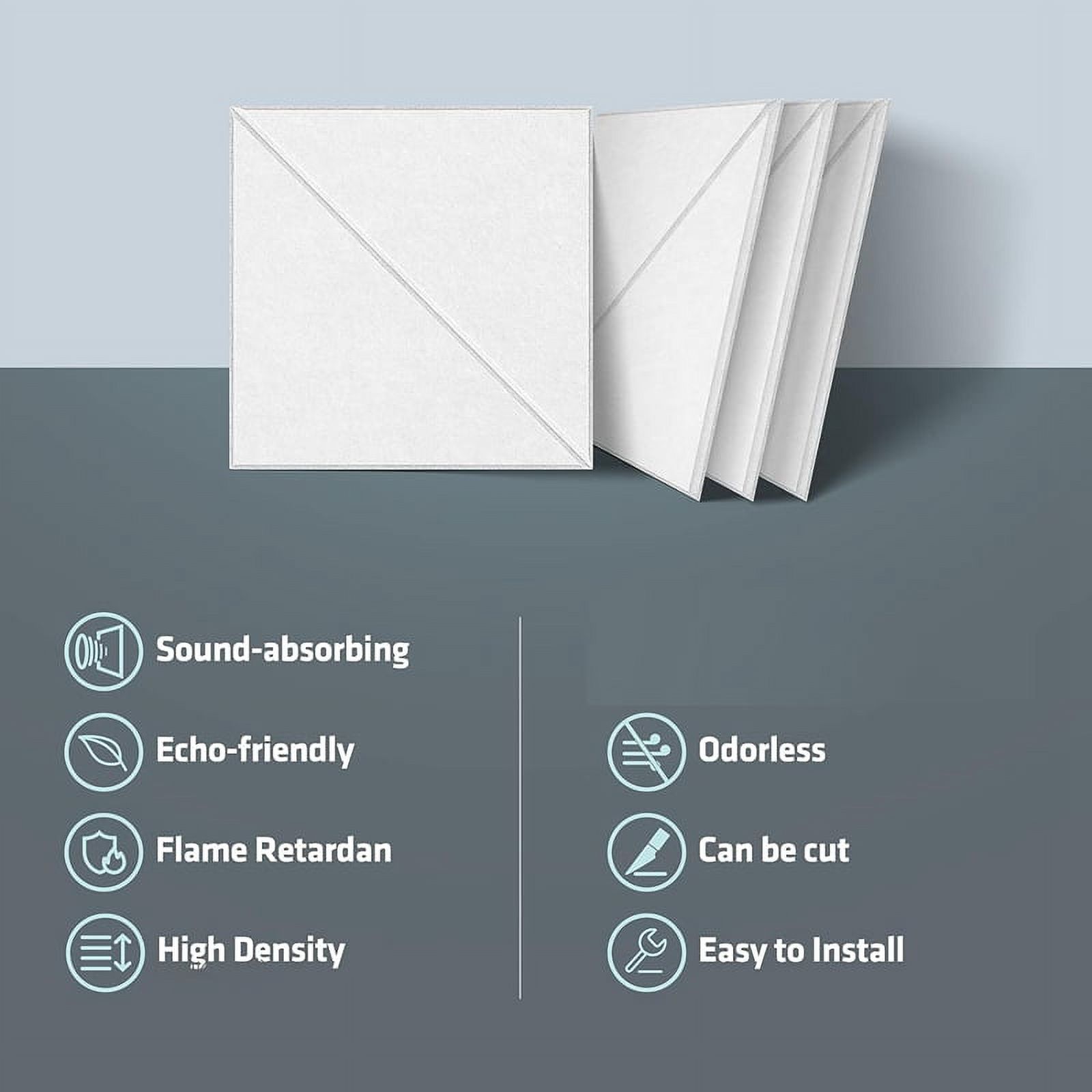 12 Pack Acoustic Panels, 12 X 12Inch Decorative Soundproofing Panels, Wall and Ceilin12L686
