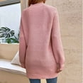 thumbnail image 5 of Fesfesfes Women Sweater Fall Winter Solid Color Button Crew Neck Sweater Long Sleeve Pocket Dress Sale Tops on Clearance, 5 of 7