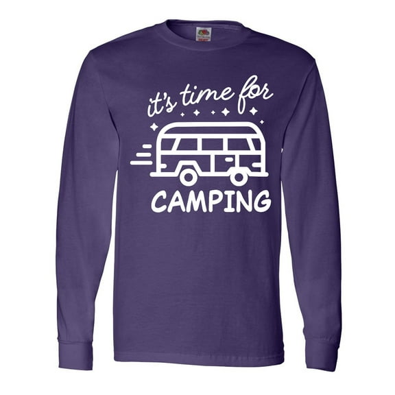 Inktastic It's Time For Camping with Camper Long Sleeve T-Shirt