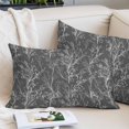 thumbnail image 2 of Dark Grey Botanical Throw Pillow Cover 20 x 26 Inch Decorative Pillow Cover Vintage Floral Plants Branch Lumbar Pillowcase Seasonal Rectangle Cushion Case for Couch Sofa Bed Living Room, 2 of 9