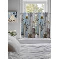 thumbnail image 3 of Blue Grey Wooden Bathroom Window Curtain, Farmhouse Barn Sunflowers Retro Light Filtering Coffee Kitchen Curtains, Bedroom Living Room Curtains 2 Panel 84"x45", 3 of 6