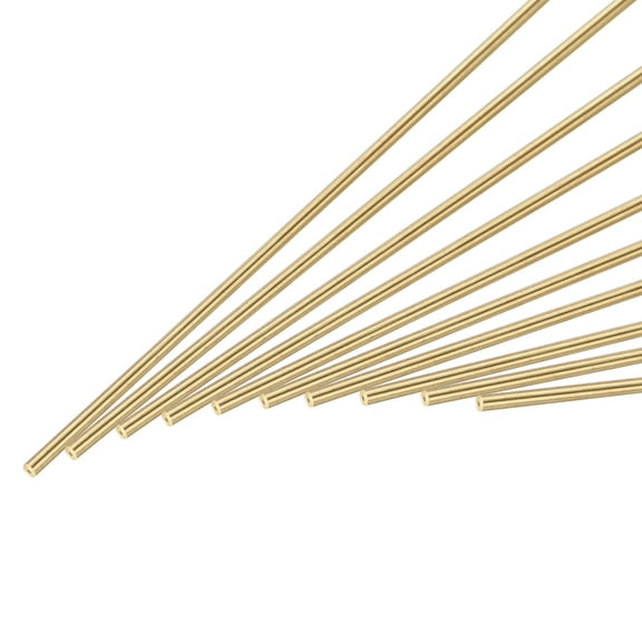 Uxcell 1.5mm x 300mm Brass Round Rod Metal Solid Shaft Rods Lathe Bar 10Pcs