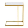 thumbnail image 3 of Tcbosik C-Shaped End Table, Side Table with Faux Marble Top and Metal Frame, Small Accent Table for Living Room, Bedroom, White & Gold, 3 of 8