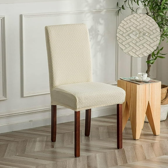 100% Waterproof Chair Covers for Dining Room Set of 4 Kitchen Chair covers  Dining Chair Slipcover, Beige
