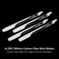 thumbnail image 1 of 2 Pairs ALZRC 380mm Carbon Fiber Main Blades for Devil 380 FAST Align 470L RC Helicopter, 1 of 4