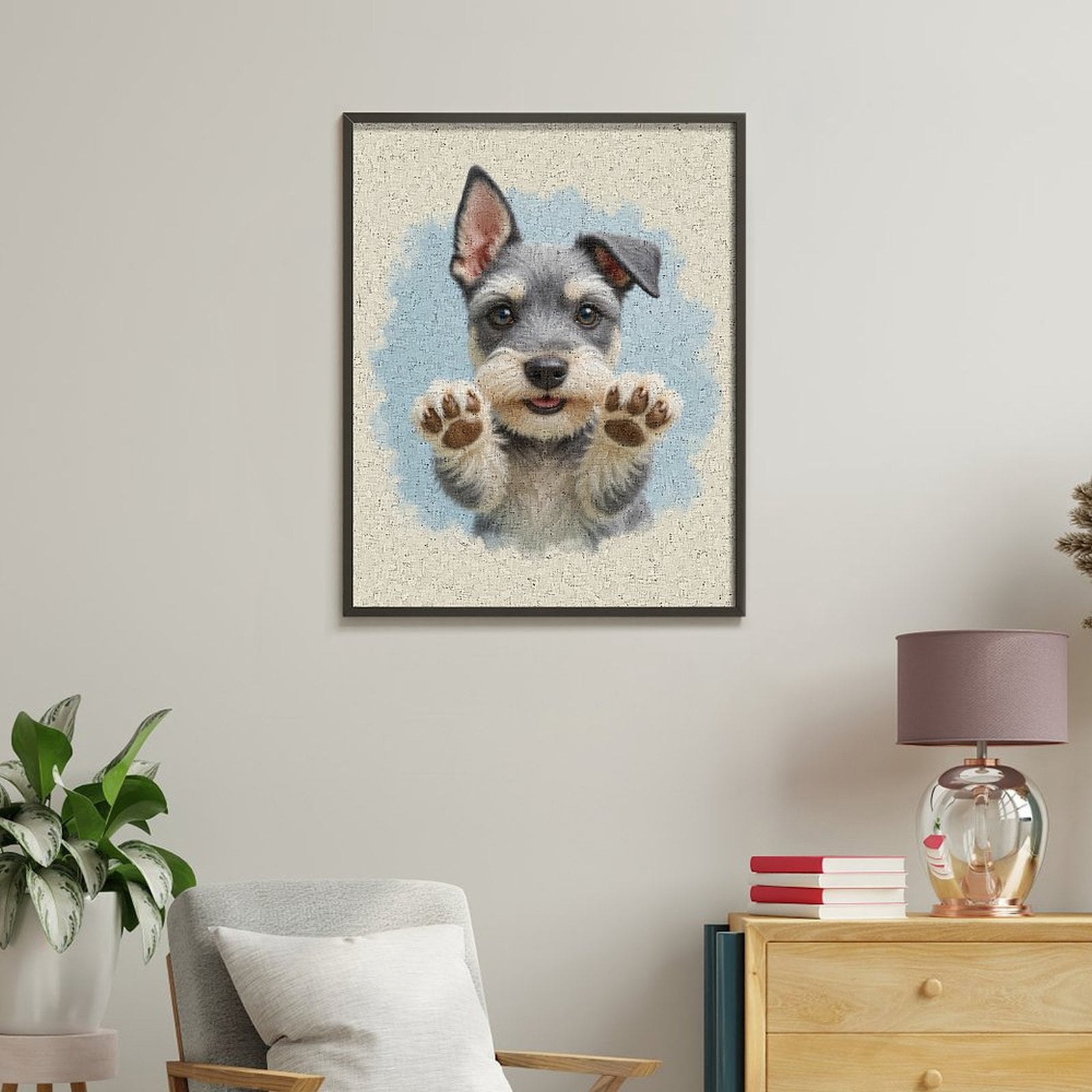 Paint By Numbers Kit for Adults Beginner - DIY Cute Puppy Paws Up Art Illustration Canvas Painting Kits for Adults, Frameless Paint By Number for Adults for Home Wall Decor 16x20 Inch