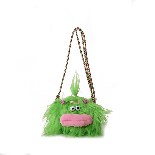 Bolso de mensajero creativo de chica monstruo de pelo largo lindo feo lindo bolso de muñeca de trenza larga bolso de muñeca fea femenina