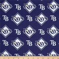 thumbnail image 2 of MLB Coton Broadcloth Tampa Bay Rays Bleu/blanc, Tissu au Mètre, 2 of 4
