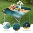 thumbnail image 4 of Teal Gold Marble Pattern Square Fitted Tablecloth with Elastic Edge,Square Table Cover,Washable Elastic Table Cover for Home Kitchen Party Decor 36"x36", 4 of 6