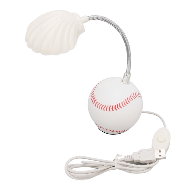 Lámpara de mesa LED con Base de béisbol, cabezal de luz con forma de concha marina, luz suave, Mini lámpara de escritorio USB portátil para el hogar, escuela y oficina