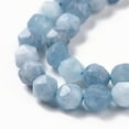 thumbnail image 4 of 5Strand Natural Quartz Beads Strands Faceted Polygon Dyed & Heated Light Steel Blue 7.5~8x8x8mm Hole: 1.2mm 48pcs/strand 15.35 inch(39cm), 4 of 4