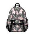 thumbnail image 3 of Unicorn and Flower Grey Pattern Backpack for School, Cute School Bag with Adjustable Shoulder Straps and Padded Back, 15.25"x11.5"x5.25", 3 of 5