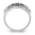 thumbnail image 2 of SS Rhodium-plated London Lt. Swiss Blue and White Topaz Ring, 2 of 6