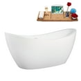 thumbnail image 2 of 67" Streamline B-436-180-WH Soaking Freestanding Tub and Tray With Internal Drain in Glossy White, 2 of 10