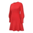 thumbnail image 6 of Sedceaty Women Mini Dress Long Sleeve Crew Neck Elegant Solid Casual Daily Party Autumn Dress, 6 of 9