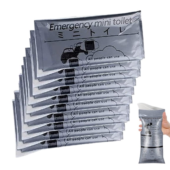 Disposable Emergency Urinal Bag, Portable Leakproof Travel Toilet Bags for Car Camping Urine Vomit, 10 Pcs