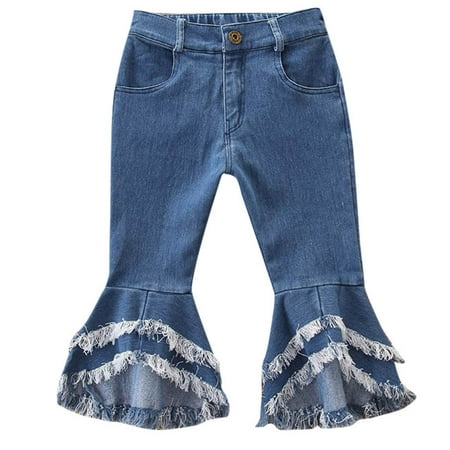 

TAIAOJING Jeans Kids Trousers Toddler Baby Pants Tassel Children Flare Denim Pants Clothes Girls Girls Pants Fall Clothes 4-5 Years