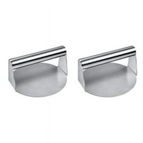 2X Stainless Steel Press, 5.5 Inches, Round Smasher, Non-Adhesive Bacon And Press for Steaks,
