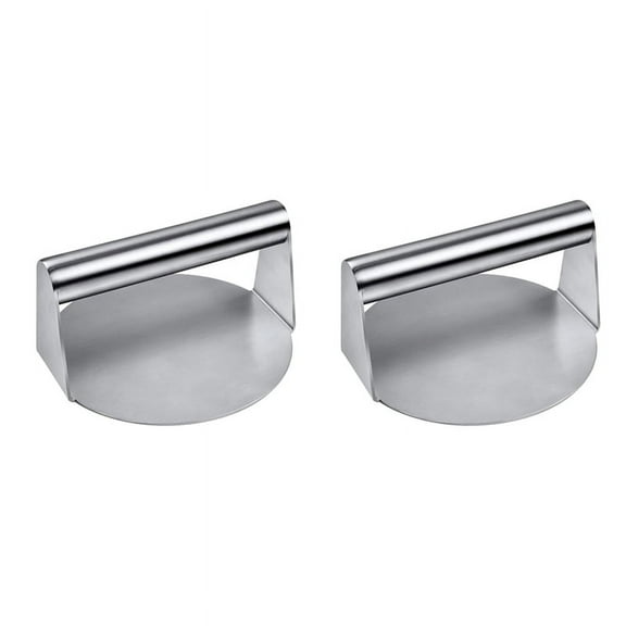 2X Stainless Steel Press, 5.5 Inches, Round Smasher, Non-Adhesive Bacon And Press for Steaks,