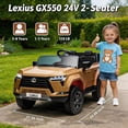 thumbnail image 6 of Track Seven Licensed Lexus GX550 24V Kids Ride on Car, 2-Seater Electric Car with Remote Control, Bluetooth, LED light, 4-Wheel Suspension, 20" Wide Seat, 24V Ride on Toy for Boys Girls Age 3+, Brown, 6 of 8