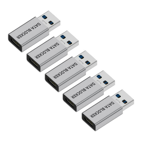 USB Data Blocker & USB C Data Blocker (5-Pack), Type A & Type C Data Blocker Only for Charge, Protect Against Juice Jacking, Refuse Hacking Provide Safe Charging