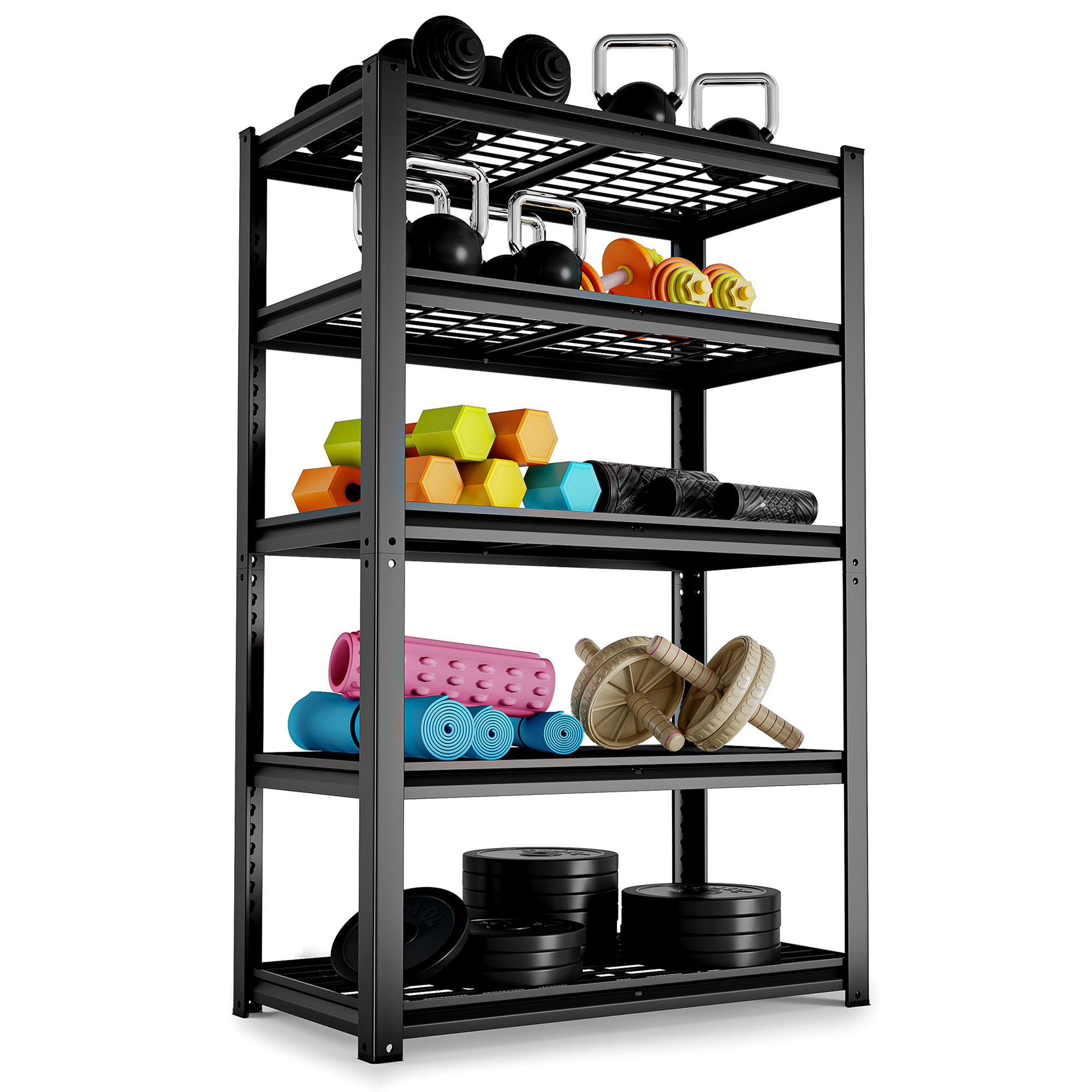HOKEEPER 5-Tier Heavy-Duty Metal Storage Shelves, 3100 lbs photo 8