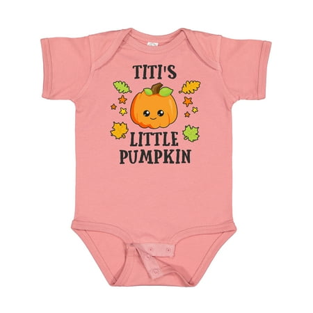 

Inktastic Titis Little Pumpkin with Leaves and Stars Gift Baby Boy or Baby Girl Bodysuit