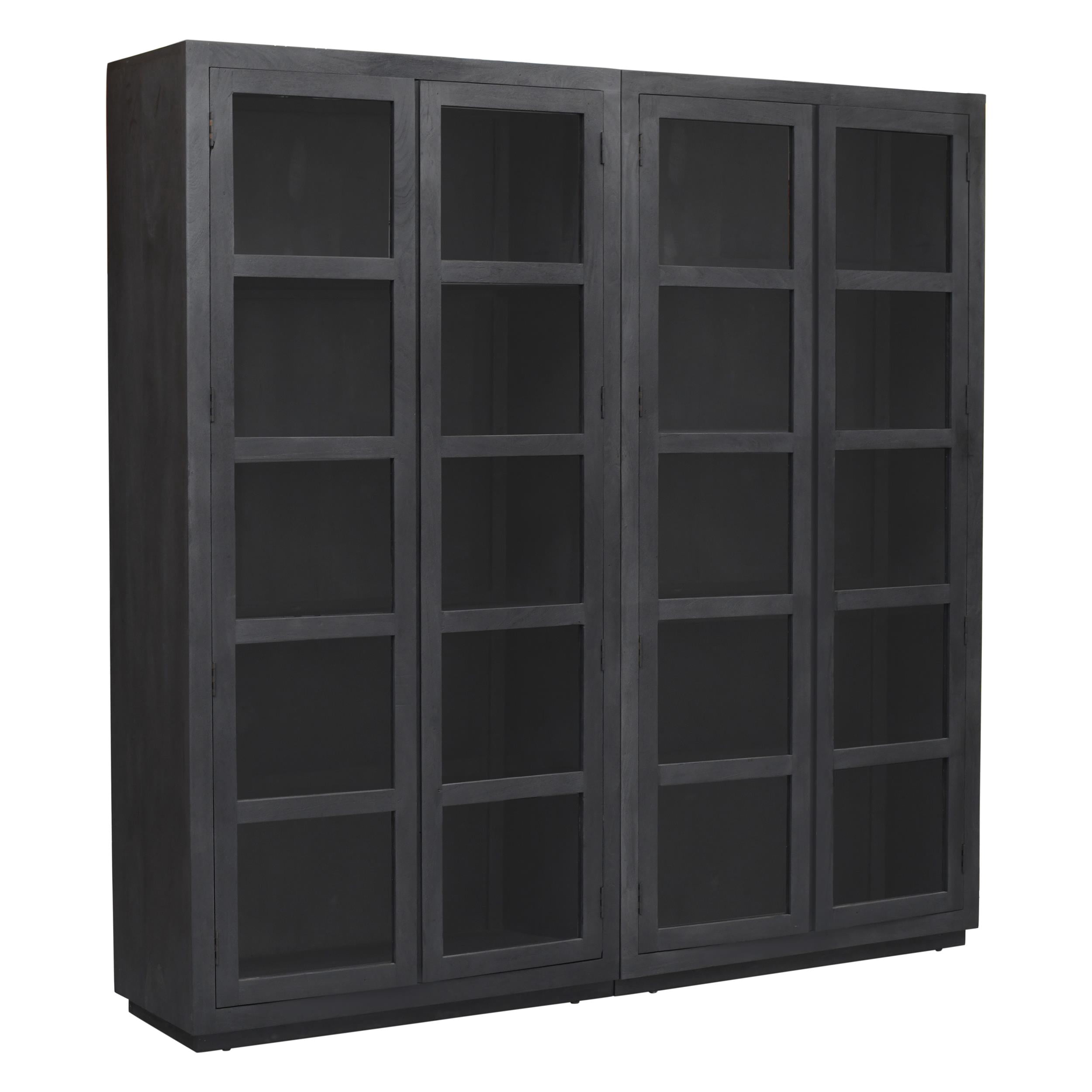Argyle Bookcase in Modern Graphite Black Finish on Reclaimed Solid Wood
