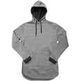 thumbnail image 4 of Ma Croix Mens Lightweight Marled Pullover Hoodie Texture Brushed Fleece Longline, 4 of 5