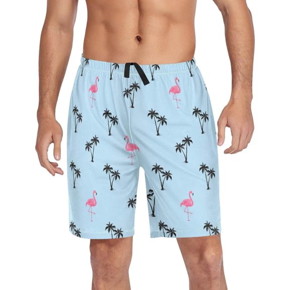 GZHJMY Flamingo Pajama Pants Short for Men, Lounge Pants Lightweight Men Pajama Bottoms with Drawstring Pockets, Christmas New Year Birthday Gifts, XX-Large
