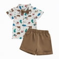 thumbnail image 2 of HCNTESToddler Boy Cute Outfit Boy Short Sleeve Dinosaur Prints T Shirt Shorts Set Boy Outfit Size 6M-4T, 2 of 4