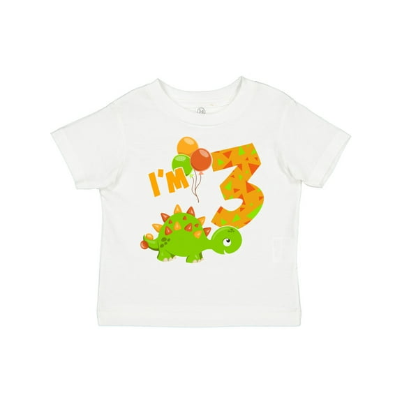 Inktastic Happy Dinosaur Third Birthday-green Boys or Girls Toddler T-Shirt