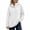 White, variant on Women Snap Button Quarter Zip Hoodie Sevevn Stand Collar Drop Shoulder Long Sleeve Loose Fit Oversized Solid Casual Pullover Sweatshirt