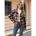 thumbnail image 3 of Plaid Flannel Shirts for Women Plaid Shirts Oversized Long Sleeve Casual Button Down Blouse Top Red S, 3 of 7